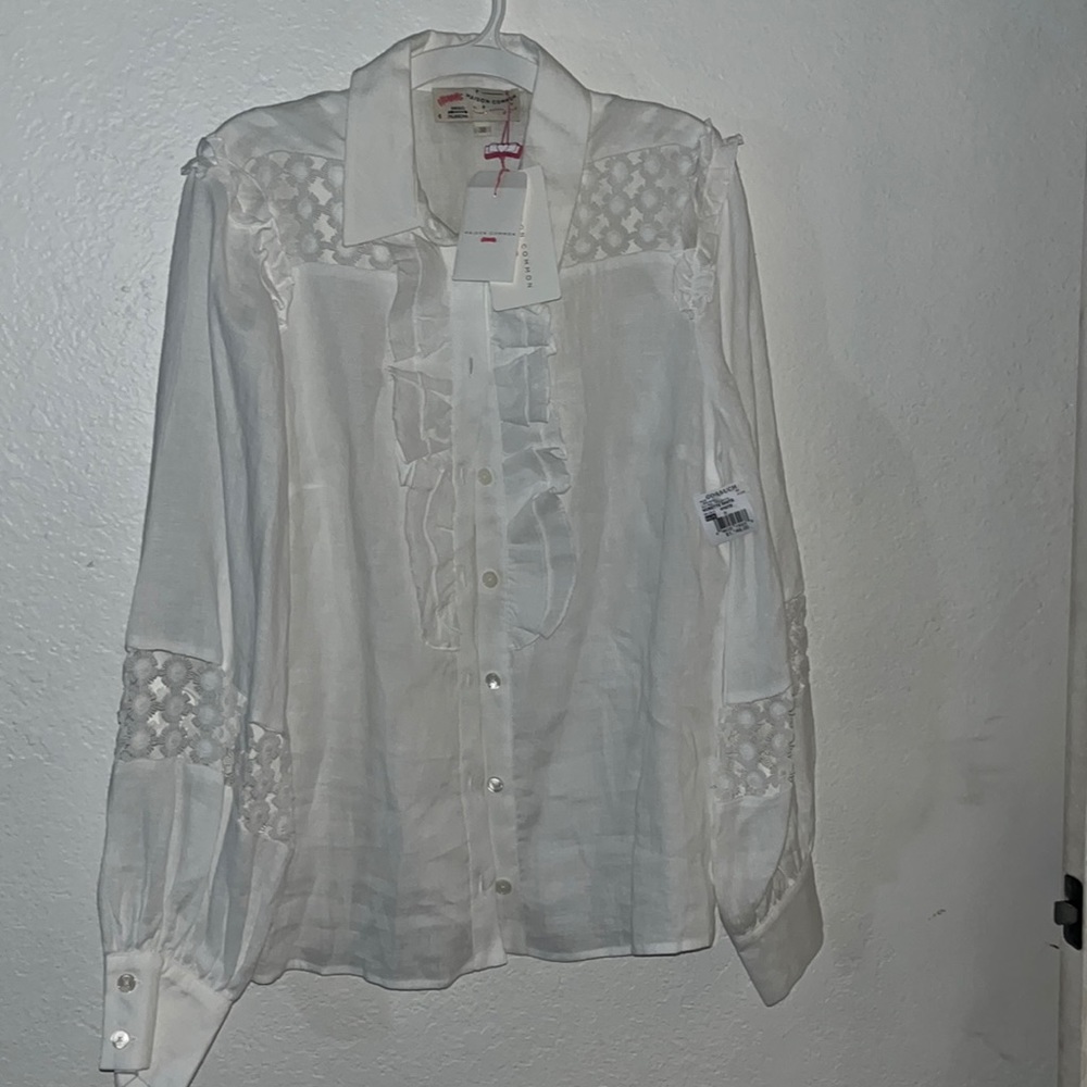 Maison Common sheer white blouse